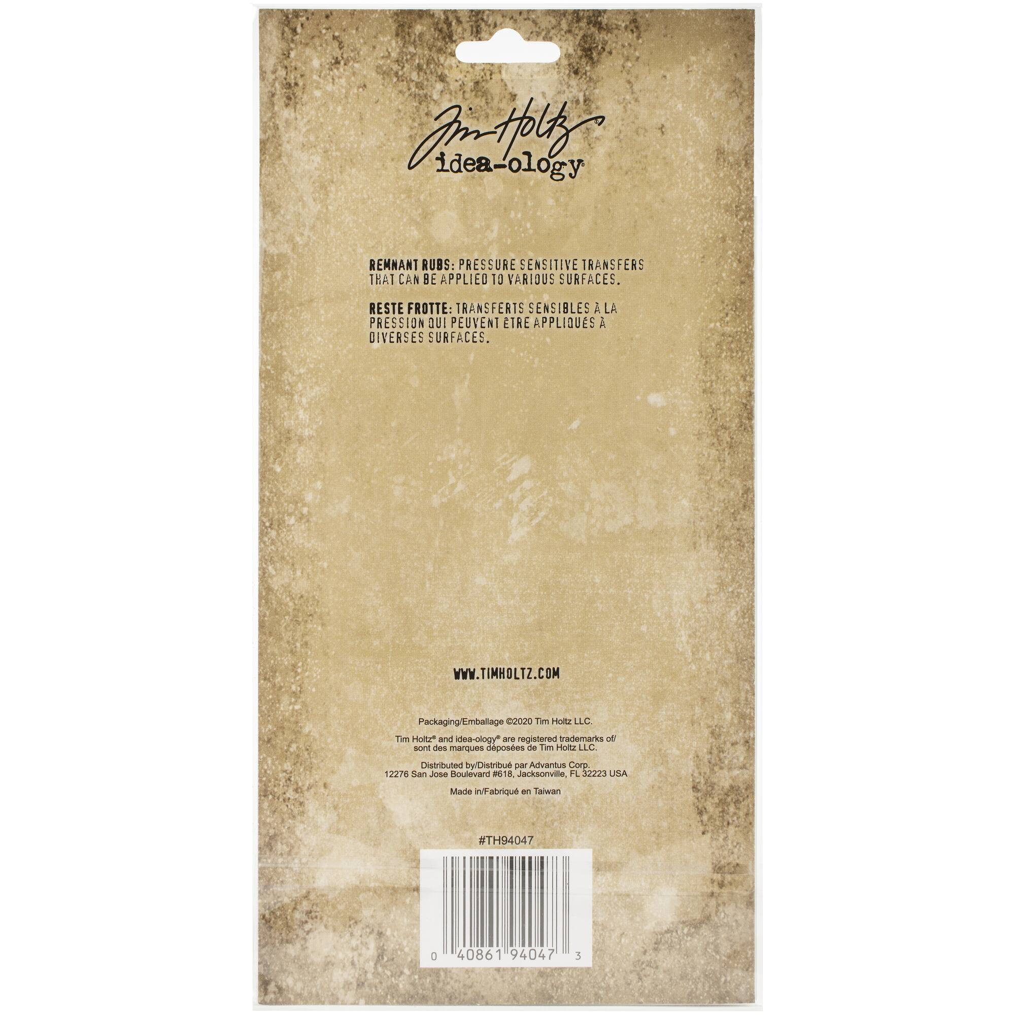 Idea-Ology Remnant Rubs Rub-Ons 4.75"X7.75" 2/Pkg-Specimen